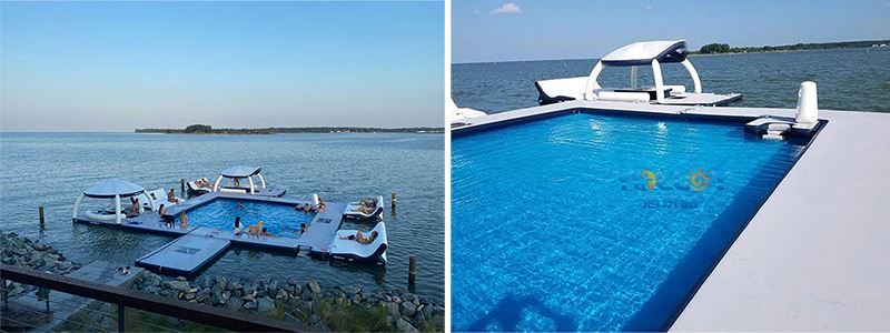 Swimming Inflatable Island Party Dock Swim Platform (2) Swimming Inflatable Island Party Dock Swim Platform (2)