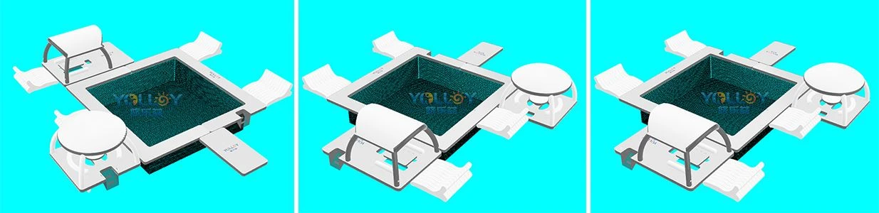 3D design drafts of inflatable island dock swim platform 3D design drafts of inflatable island dock swim platform